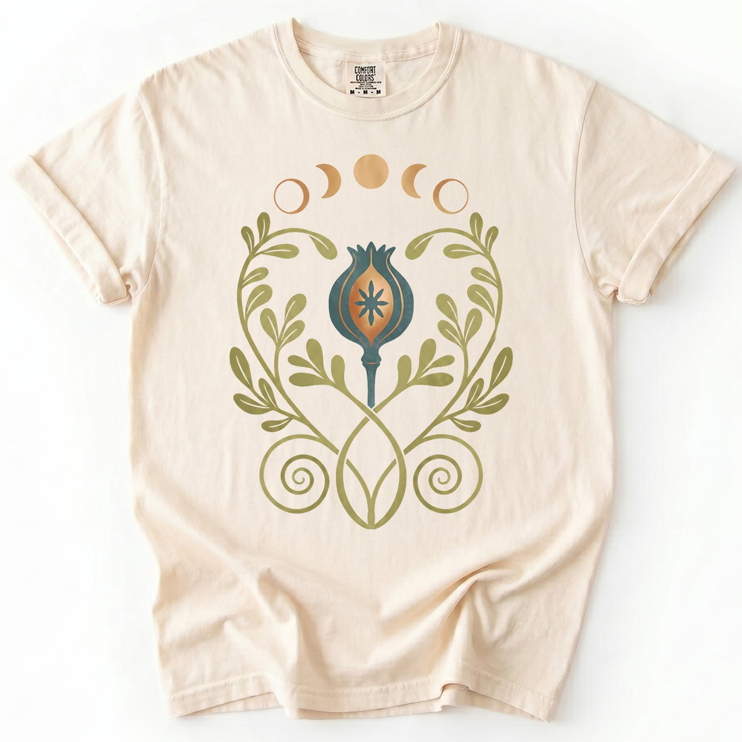 Art Nouveau Celestial Poppy Pod Heavyweight T-Shirt