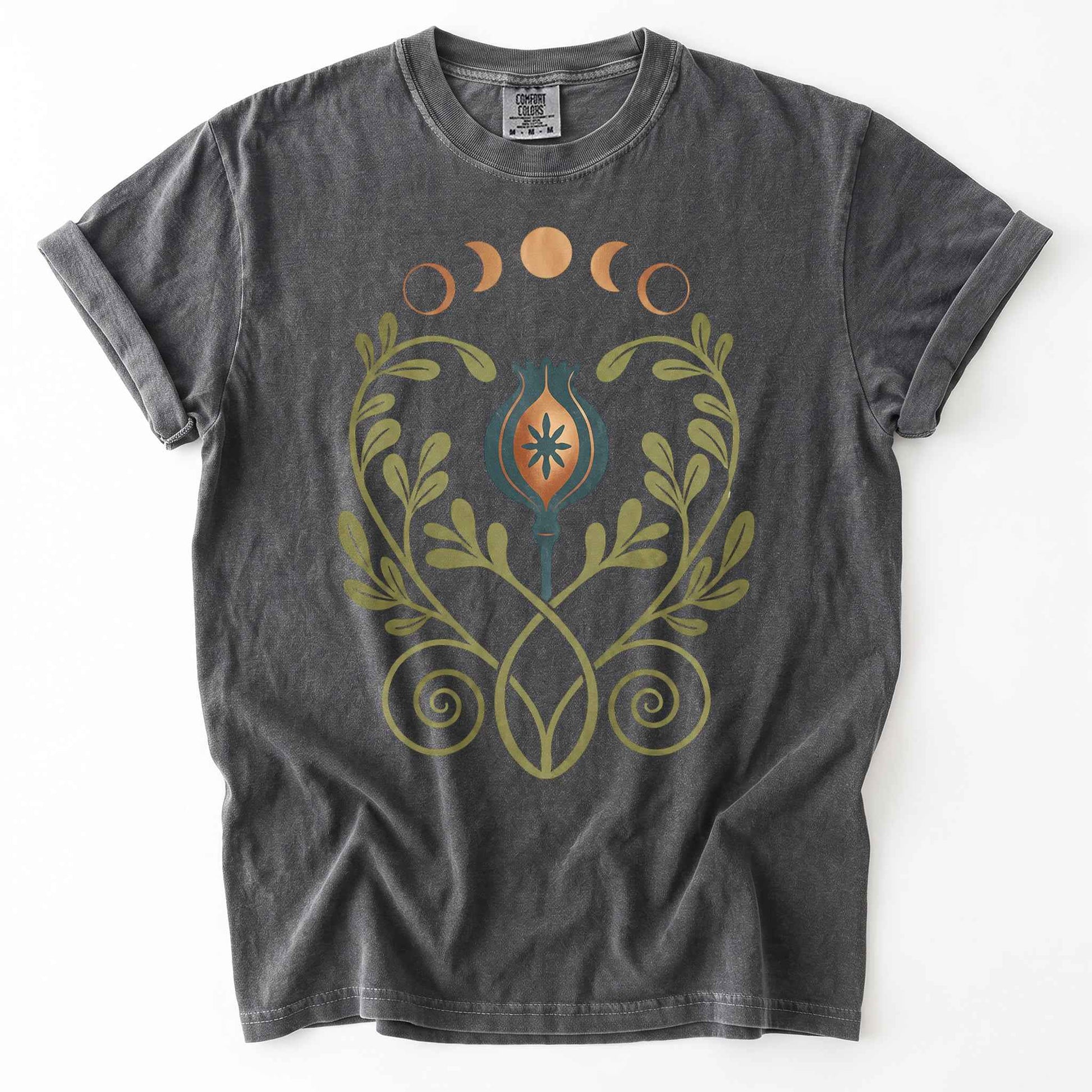 Art Nouveau Celestial Poppy Pod Heavyweight T-Shirt