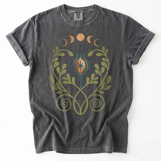 Art Nouveau Celestial Poppy Pod Heavyweight T-Shirt