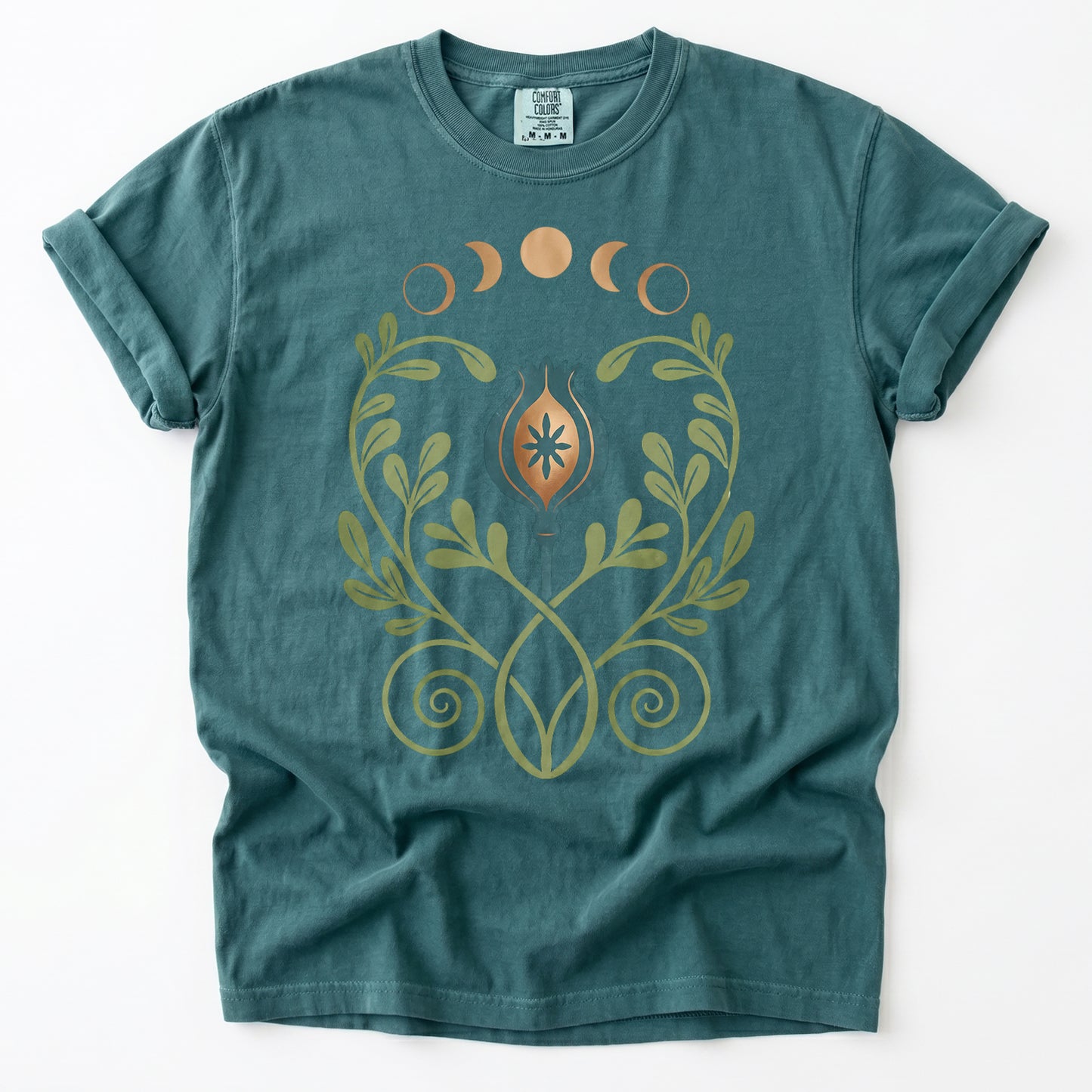 Art Nouveau Celestial Poppy Pod Heavyweight T-Shirt
