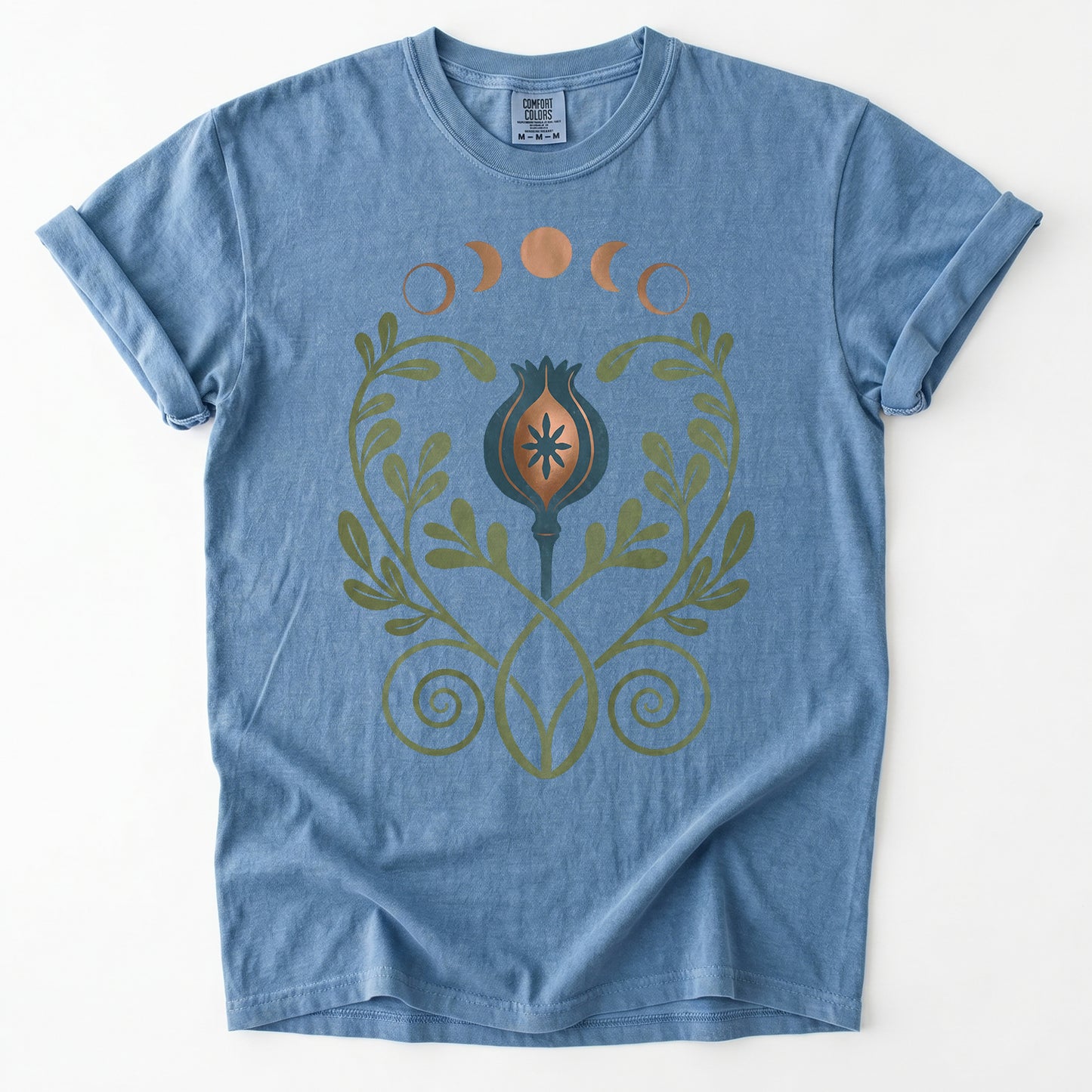 Art Nouveau Celestial Poppy Pod Heavyweight T-Shirt