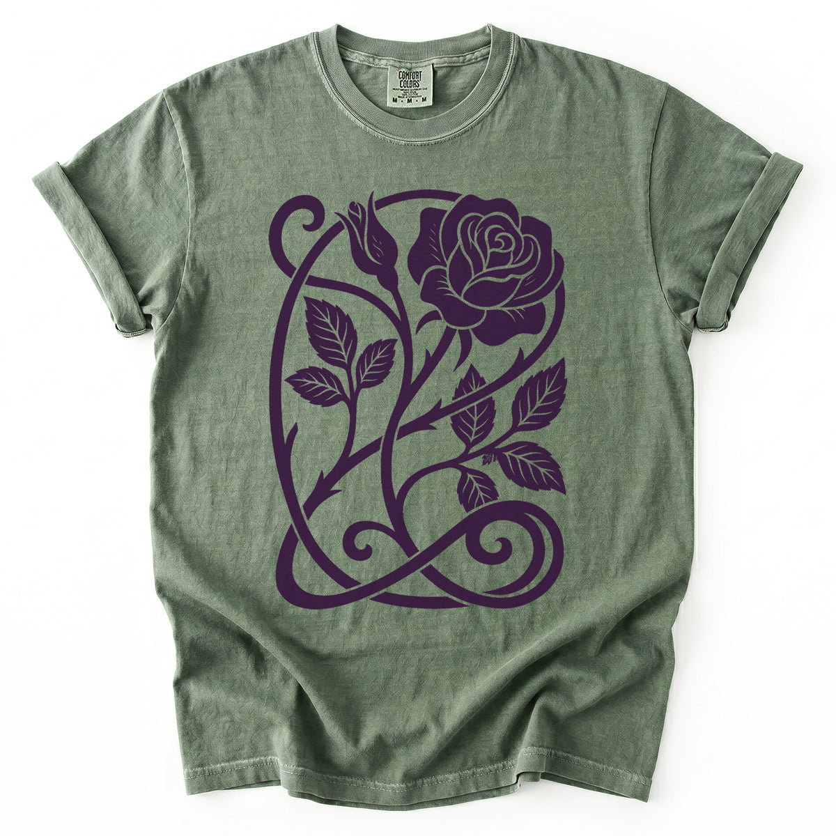 Art Nouveau Rose Vintage Washed T-Shirt