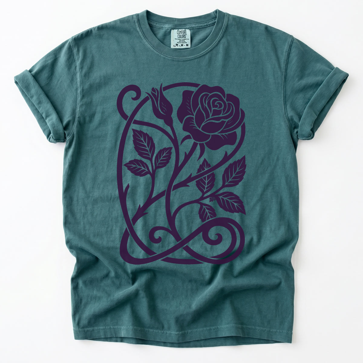 Art Nouveau Rose Vintage Washed T-Shirt