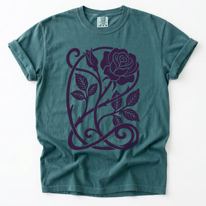 Art Nouveau Rose Vintage Washed T-Shirt