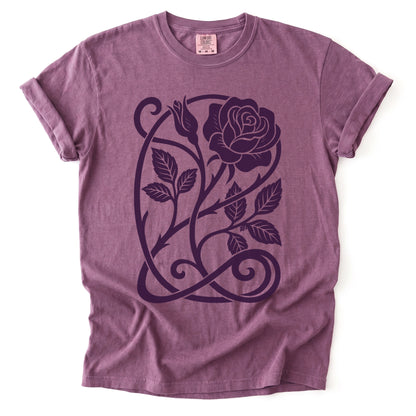 Art Nouveau Rose Vintage Washed T-Shirt