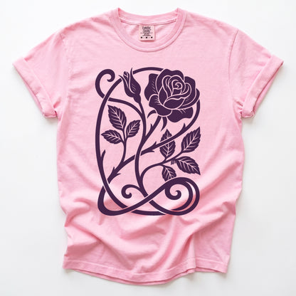 Art Nouveau Rose Vintage Washed T-Shirt