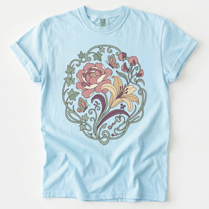 Art Nouveau Secret Garden Vintage Washed T-Shirt