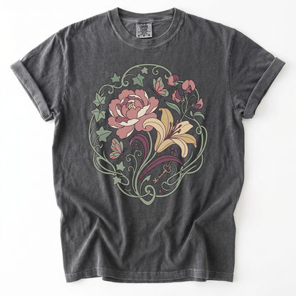 Art Nouveau Secret Garden Vintage Washed T-Shirt
