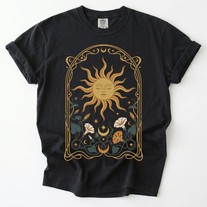 Art Nouveau Sleeping Sun Vintage Washed T-Shirt