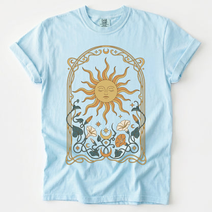 Art Nouveau Sleeping Sun Vintage Washed T-Shirt