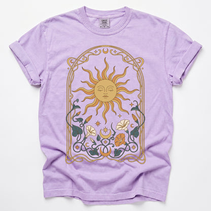 Art Nouveau Sleeping Sun Vintage Washed T-Shirt