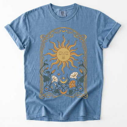 Art Nouveau Sleeping Sun Vintage Washed T-Shirt