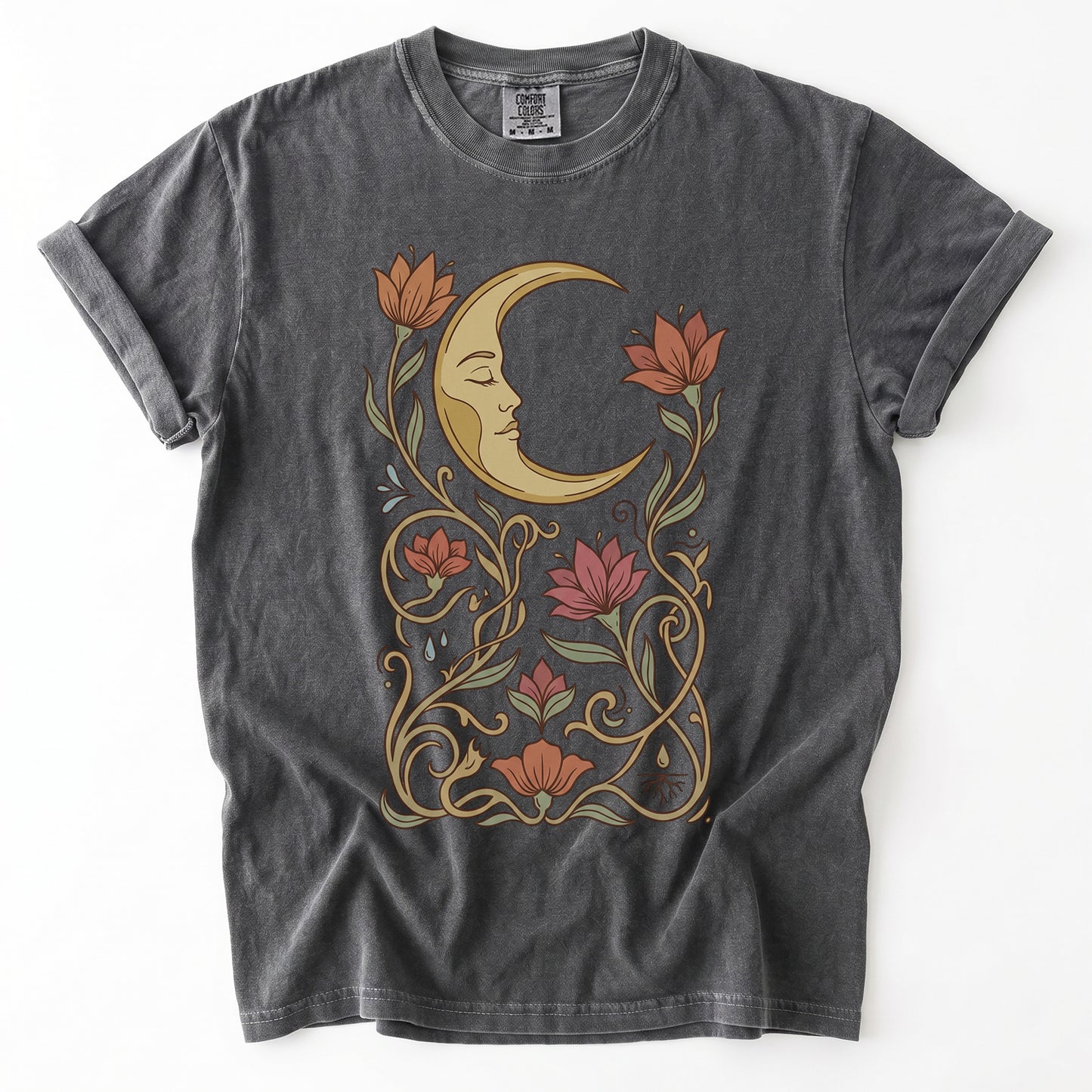 Art Nouveau Slumbering Moon Vintage Washed T-Shirt