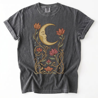 Art Nouveau Slumbering Moon Vintage Washed T-Shirt