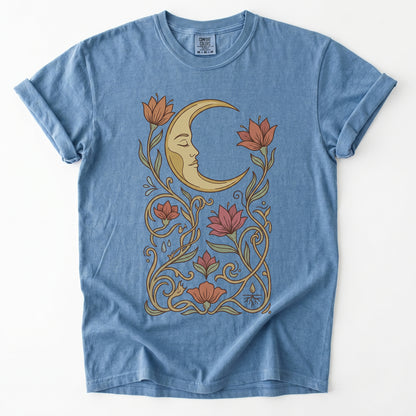 Art Nouveau Slumbering Moon Vintage Washed T-Shirt