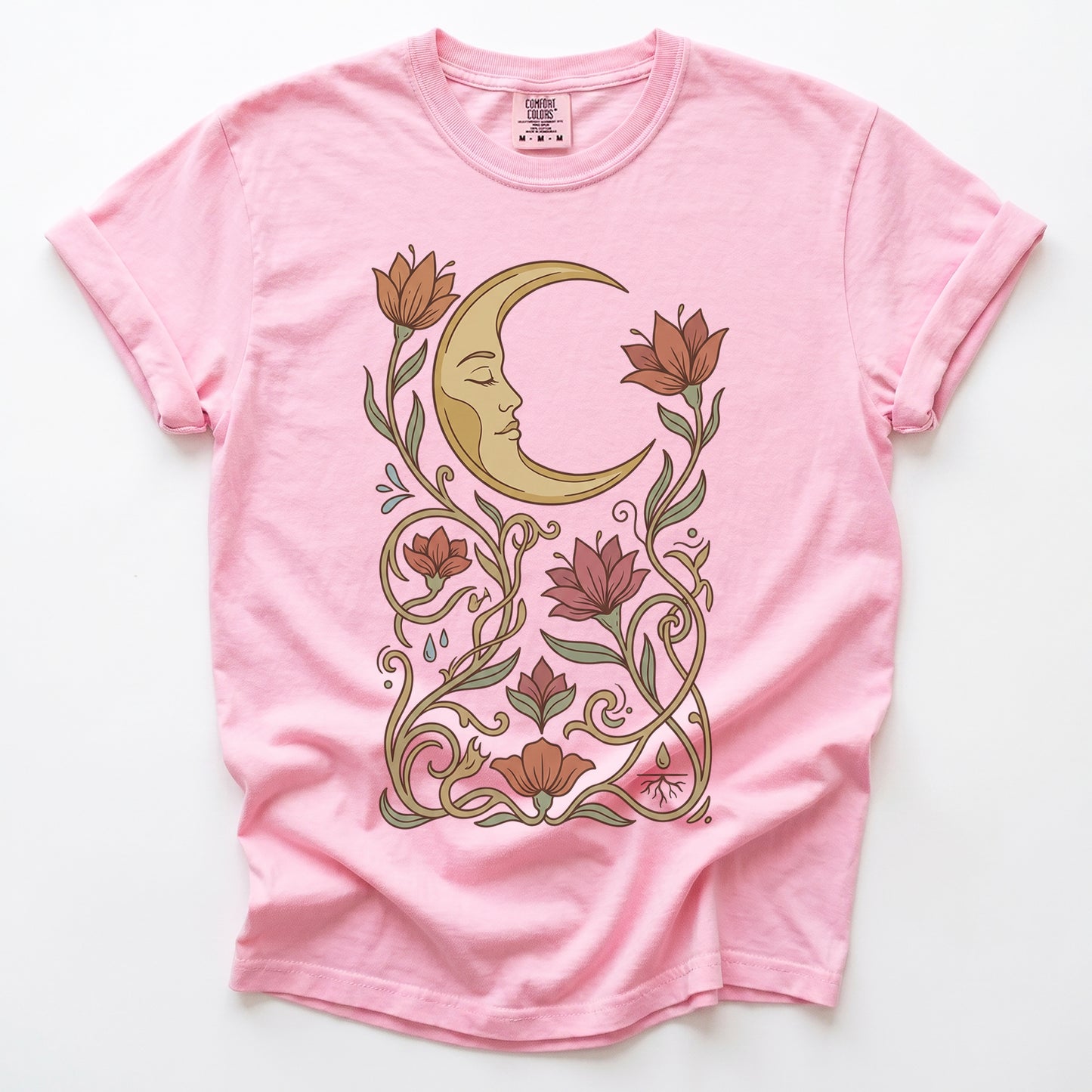Art Nouveau Slumbering Moon Vintage Washed T-Shirt