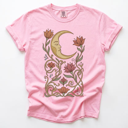 Art Nouveau Slumbering Moon Vintage Washed T-Shirt