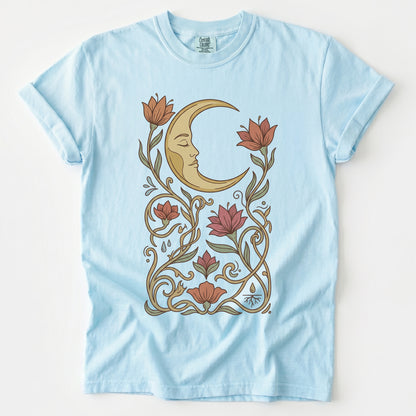 Art Nouveau Slumbering Moon Vintage Washed T-Shirt