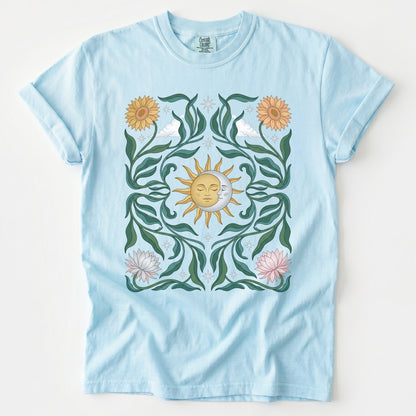 Art Nouveau Sun & Moon Vintage Washed T-Shirt