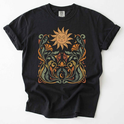 Art Nouveau Sun Vintage Washed T-Shirt