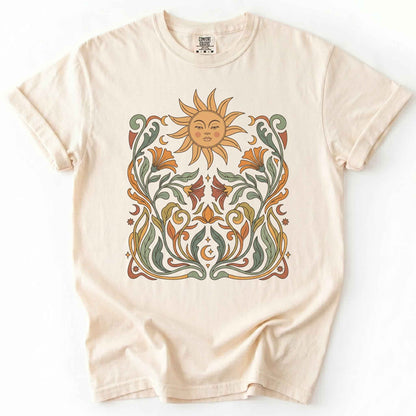 Art Nouveau Sun Vintage Washed T-Shirt