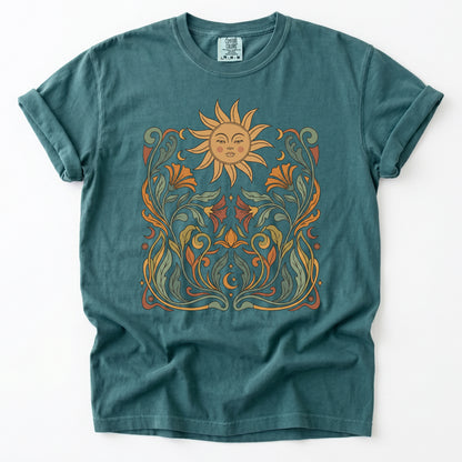 Art Nouveau Sun Vintage Washed T-Shirt