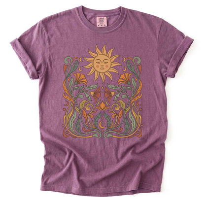 Art Nouveau Sun Vintage Washed T-Shirt
