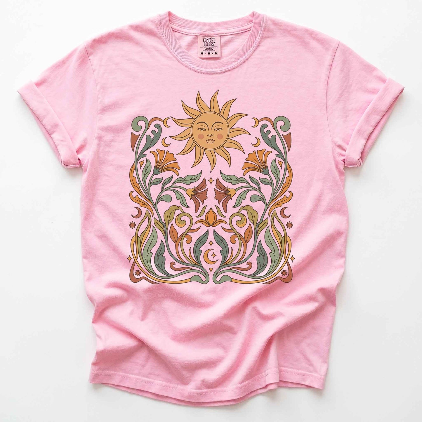 Art Nouveau Sun Vintage Washed T-Shirt