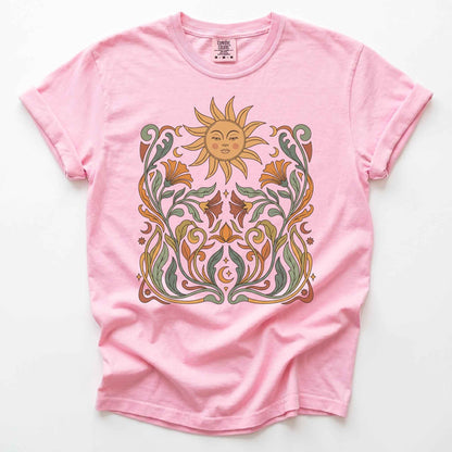 Art Nouveau Sun Vintage Washed T-Shirt