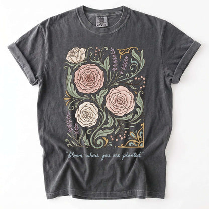 Bloom Where You Are Planted Vintage Washed T-Shirt