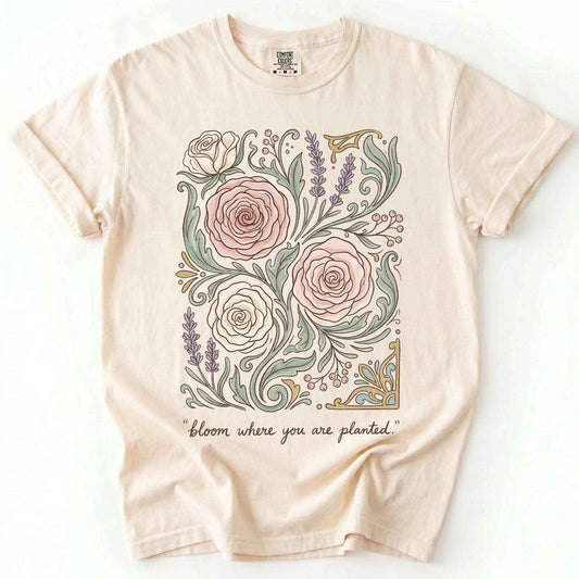 Bloom Where You Are Planted Vintage Washed T-Shirt
