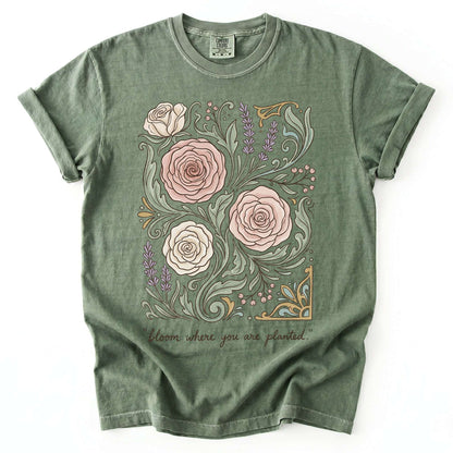 Bloom Where You Are Planted Vintage Washed T-Shirt