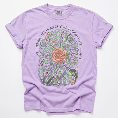 Bloom With Grace Rose Vintage Washed T-Shirt