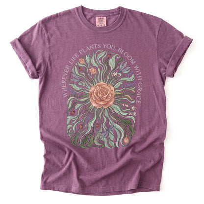 Bloom With Grace Rose Vintage Washed T-Shirt