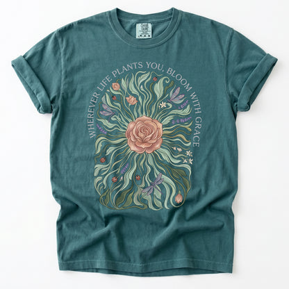 Bloom With Grace Rose Vintage Washed T-Shirt
