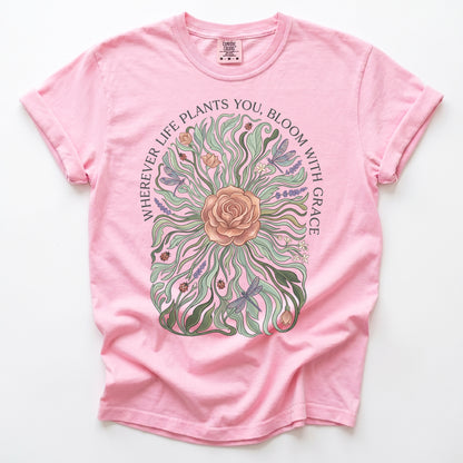 Bloom With Grace Rose Vintage Washed T-Shirt