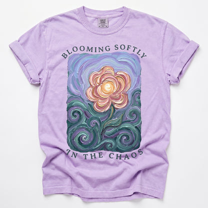 Blooming Softly In The Chaos Vintage Washed T-Shirt