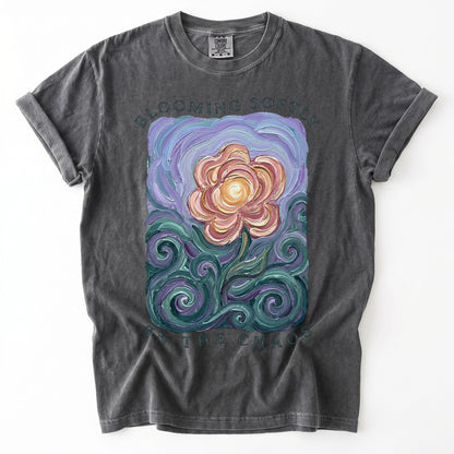 Blooming Softly In The Chaos Vintage Washed T-Shirt