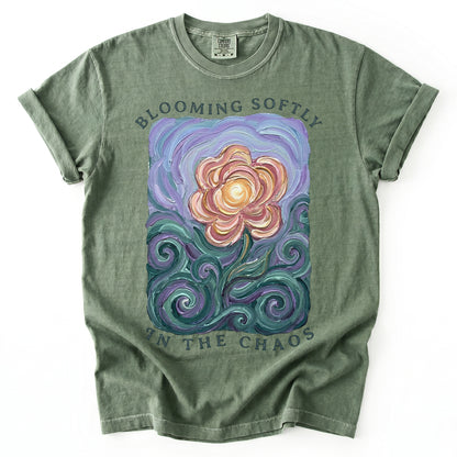 Blooming Softly In The Chaos Vintage Washed T-Shirt