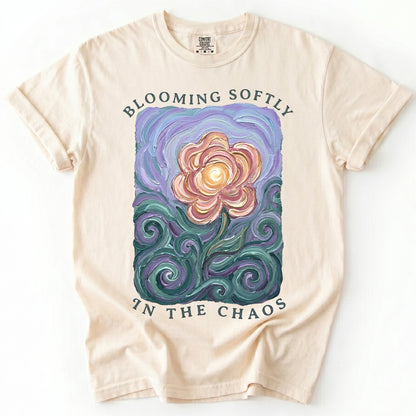 Blooming Softly In The Chaos Vintage Washed T-Shirt