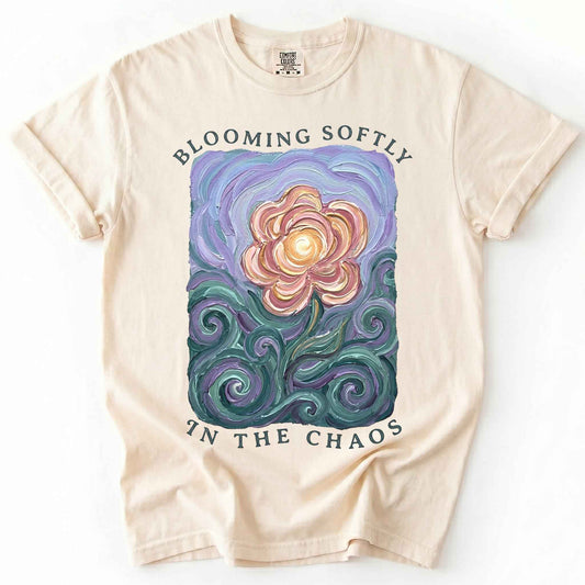 Blooming Softly In The Chaos Vintage Washed T-Shirt