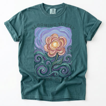Blooming Softly In The Chaos Vintage Washed T-Shirt
