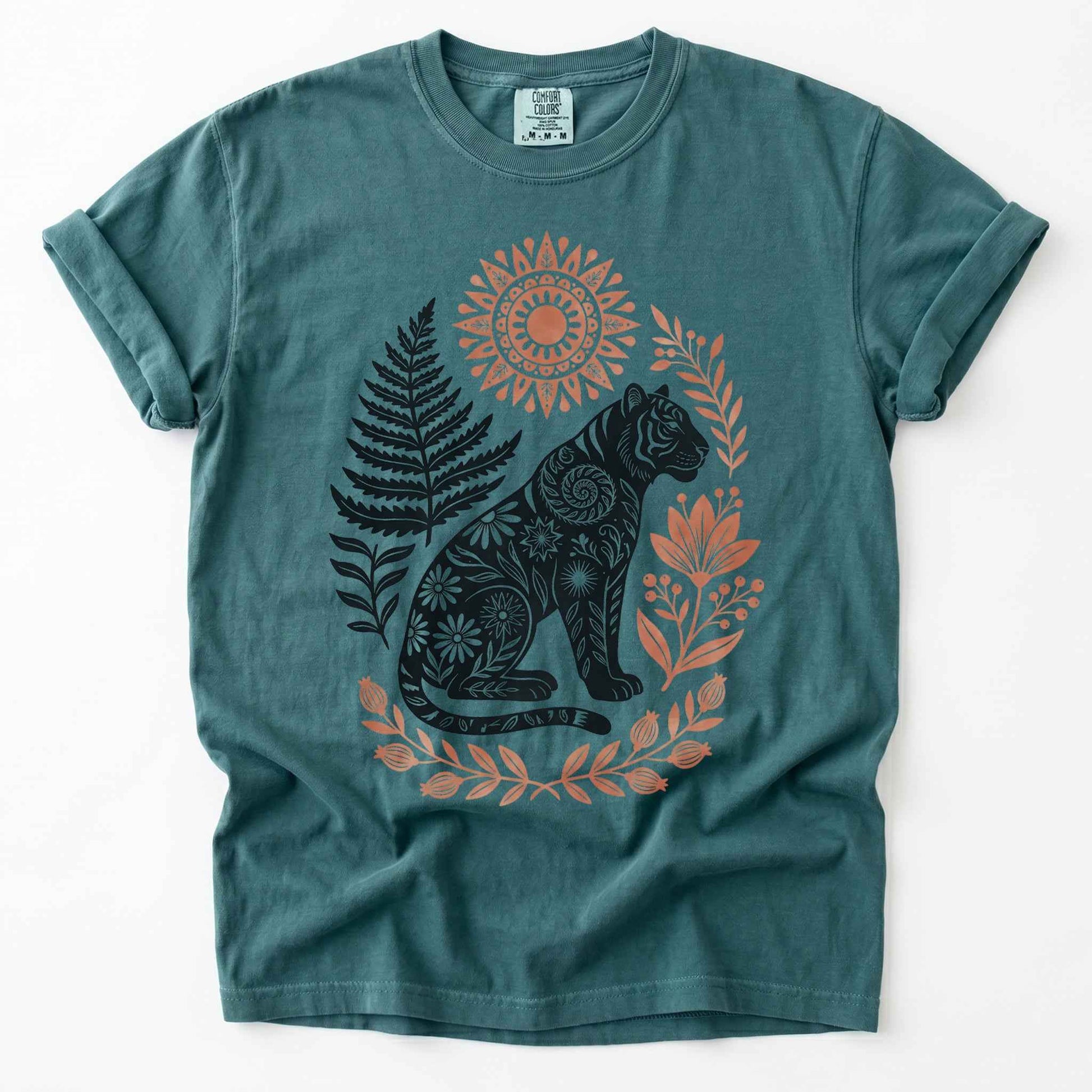 Mystical Botanical Tiger Heavyweight T-Shirt