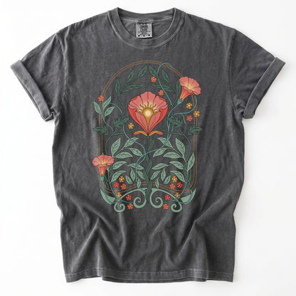 Art Nouveau Botanical Bloom Heavyweight T-Shirt