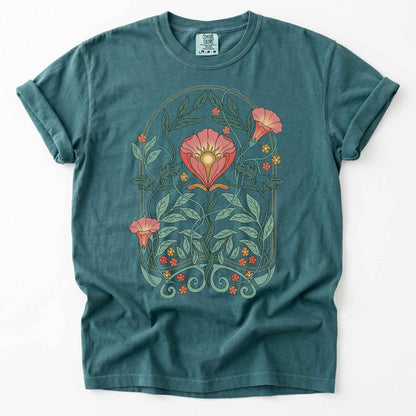 Art Nouveau Botanical Bloom Heavyweight T-Shirt