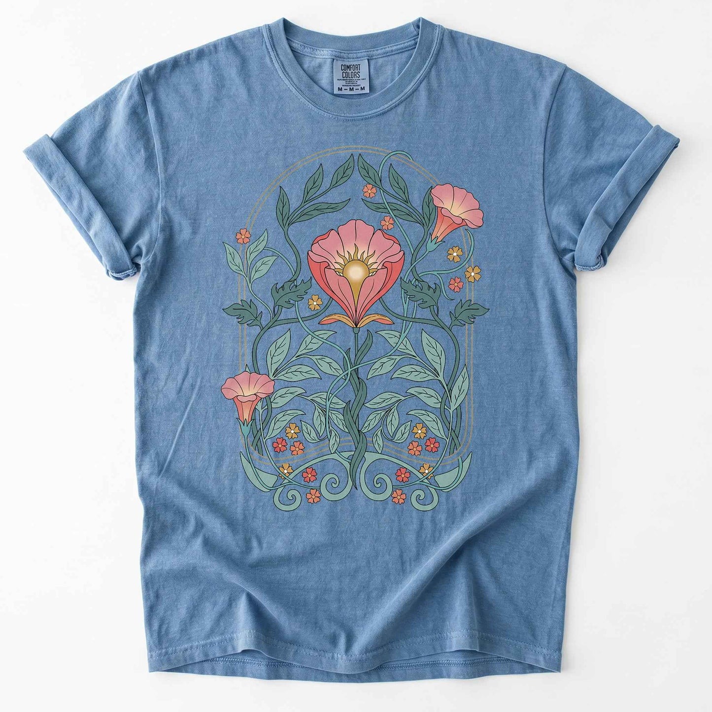 Art Nouveau Botanical Bloom Heavyweight T-Shirt