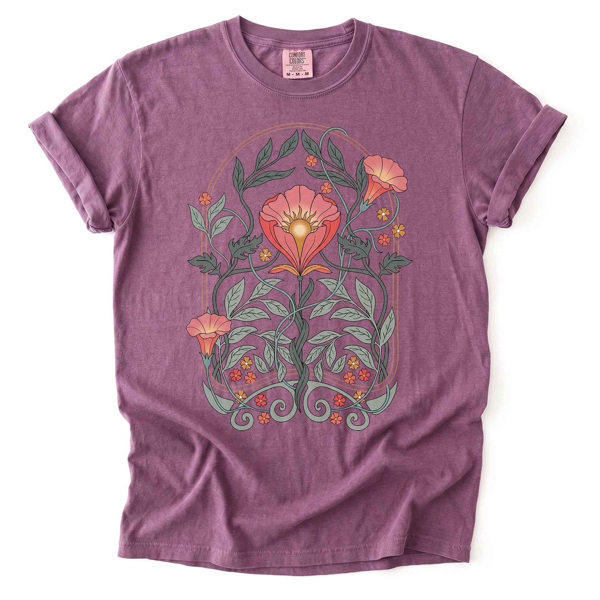 Art Nouveau Botanical Bloom Heavyweight T-Shirt