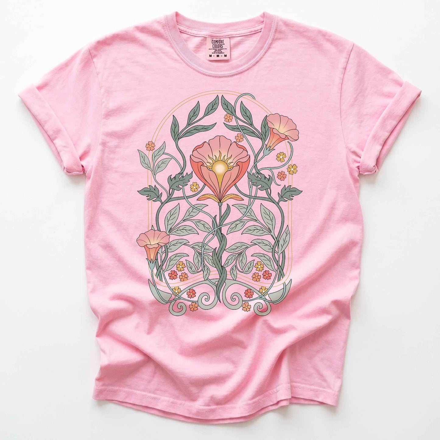 Art Nouveau Botanical Bloom Heavyweight T-Shirt