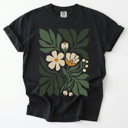 Boho Botanical Cutout Vintage Washed T-Shirt