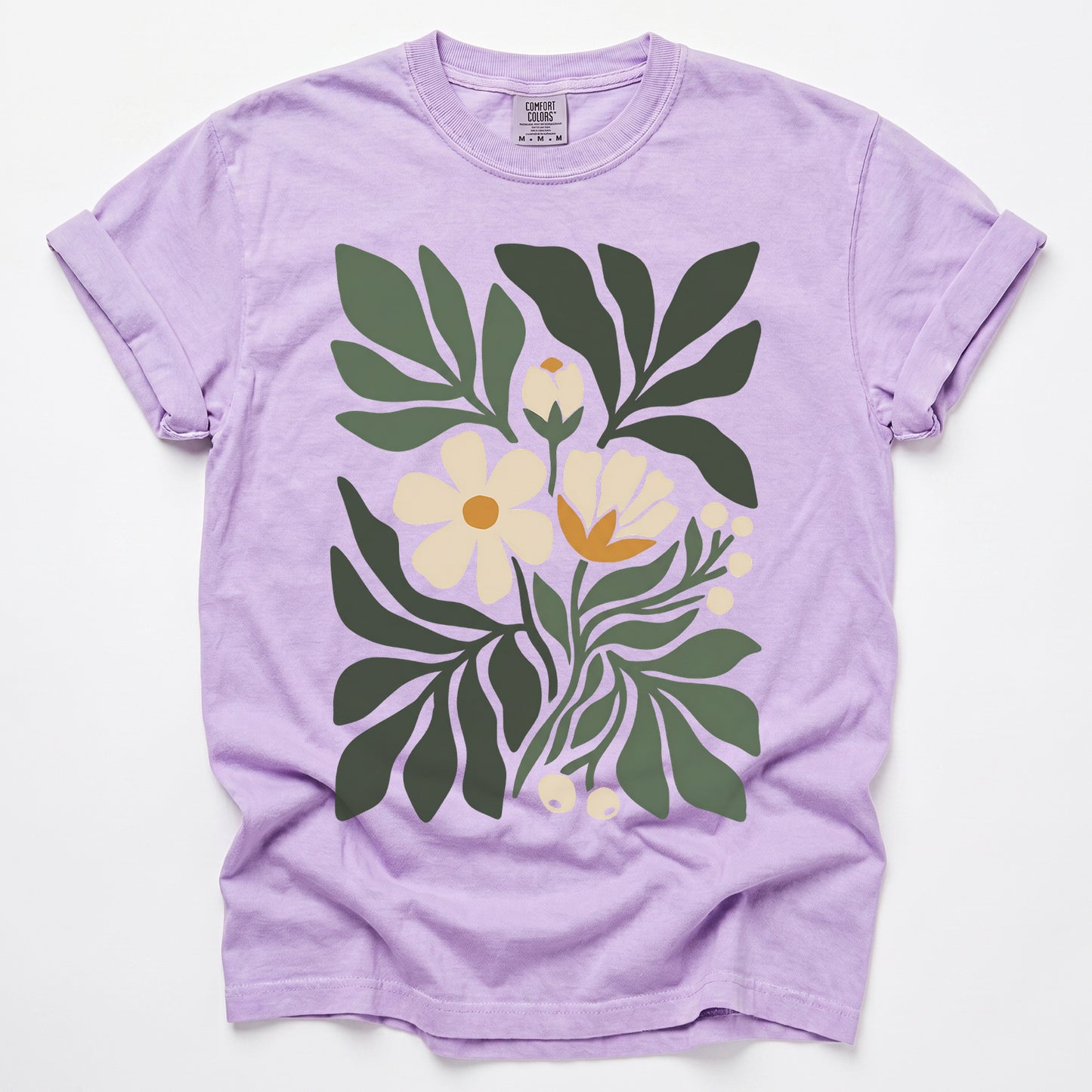 Boho Botanical Cutout Vintage Washed T-Shirt
